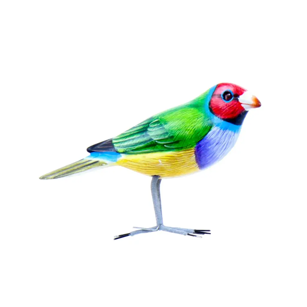 Oiseau - Diamant de Gould - 10 x 11,5 x 4 cm
