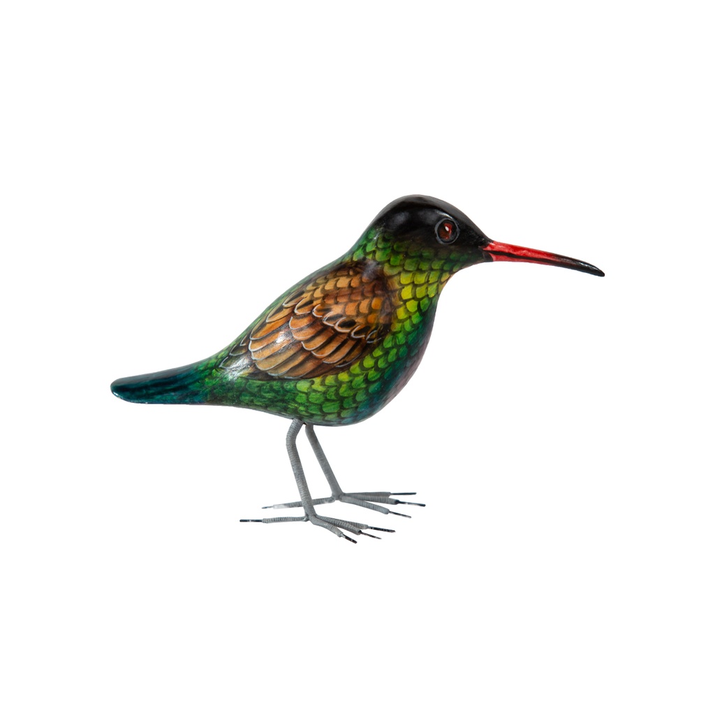Colibri - Vert, Bleu, Brun & Noir - 10 x 15 x 4 cm