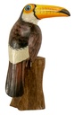 Toucan - Brun, Blanc & Orange - 25 x 10 x 14 cm