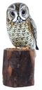 Hibou - Brun, Noir & Blanc - 23 x 14 x 10 cm