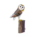 Chouette Effraie - Brun & Blanc - 30 x 16 x 10 cm