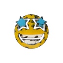 Emoji - Visage avec des étoiles à la place des yeux - 15 cm