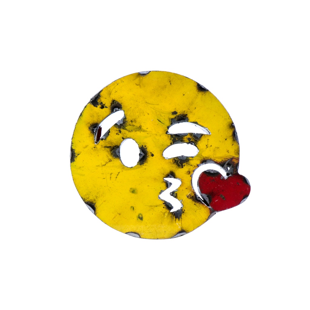 Emoji - 😘 - Visage envoyant un bisou - 15 x 15,5 x 3 cm