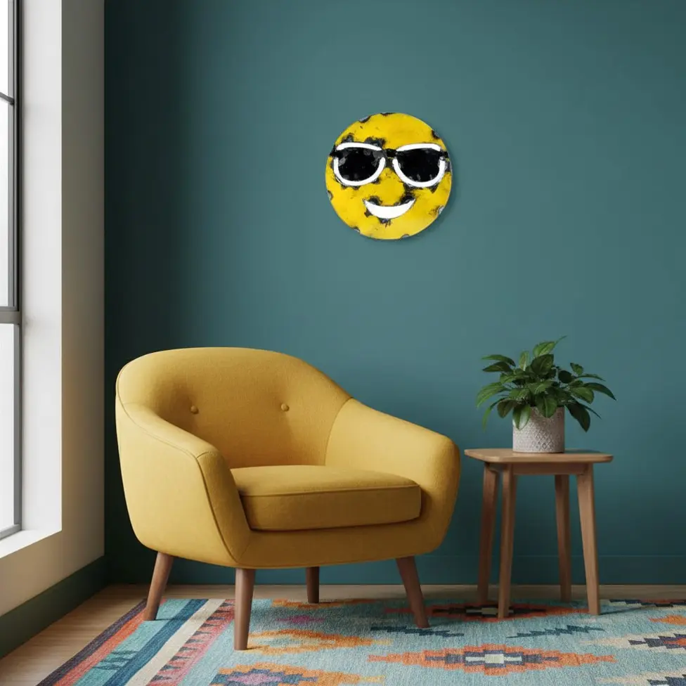 Emoji - 😎 - Visage avec lunettes de soleil - 15 x 15 x 3 cm