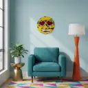 Emoji - 😍 - Visage souriant avec des yeux en forme de Cœur - 28 x 28 x 4 cm