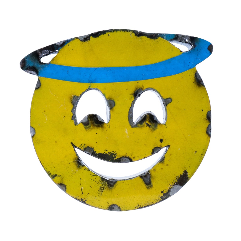 Emoji - 😇 - Visage souriant avec auréole - 28 x 30 x 4 cm