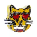 Emoji - 😻 - Chat souriant aux yeux en cœurs - 29 x 31 x 4 cm