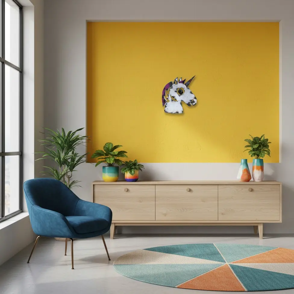 Emoji - 🦄 - Licorne - 30 x 28 x 4 cm