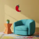 Emoji - 🌶️ - Piment rouge - 30 x 26,5 x 4 cm