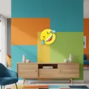 Emoji Upcycling - 🤣 - Se rouler par terre de rire - 30 x 39 x 5 cm