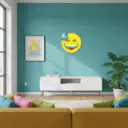 Emoji Upcycling - 😅 - Visage souriant avec une goutte de sueur - 30 x 30 x 5 cm