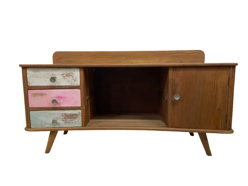 Meuble TV - 3 tiroirs, 1 porte - 125 x 65 x 40 cm