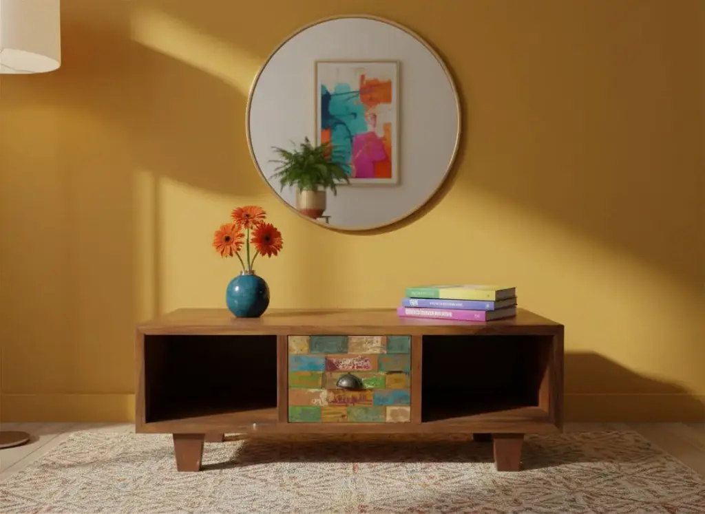 Meuble TV - 1 tiroir, 2 rangements - 120 x 45 x 60 cm