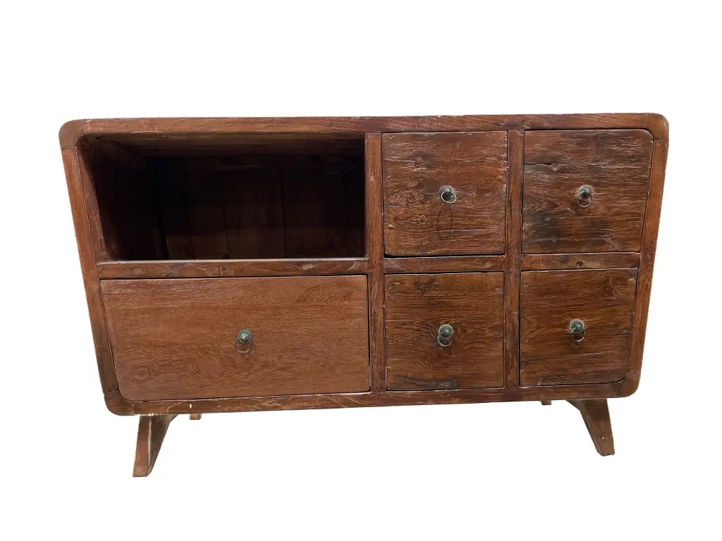 Meuble TV - 5 tiroirs, 1 rangement - 110 x 65 x 45 cm