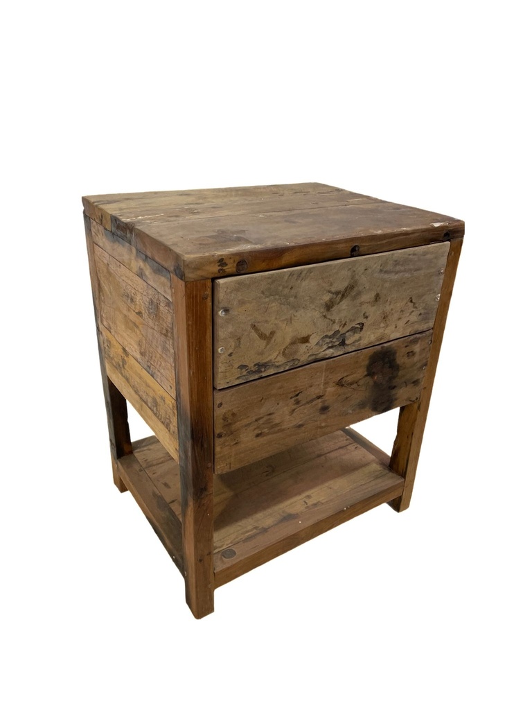 Table de Nuit - 2 tiroirs, 1 étage - 50 x 60 x 40 cm