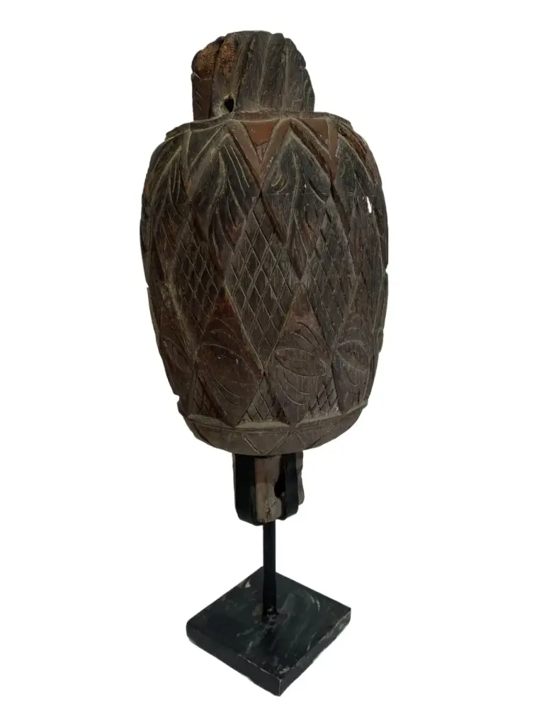 Ananas Sculpté sur Socle - 57 x 20 x 20 cm