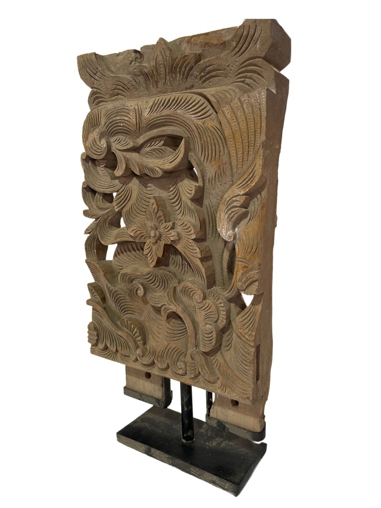 Pied de Lit Ancien sur Socle - 60 x 30 x 10 cm