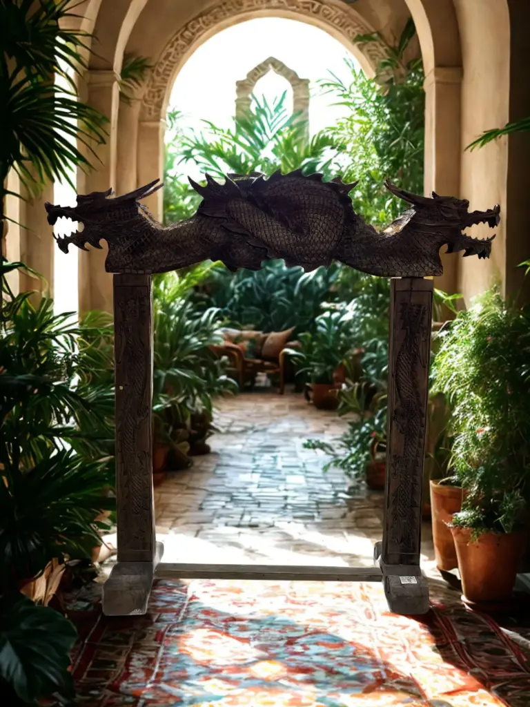 Grande Arche Dragon Sculpté  - 220 x 210 x 50 cm