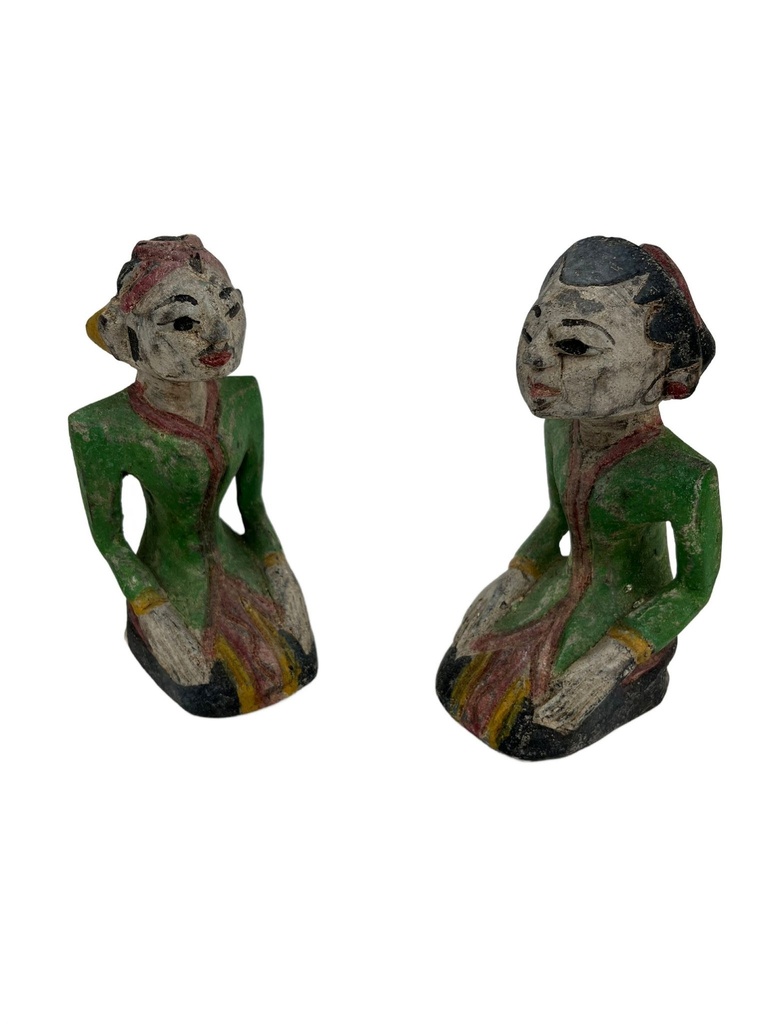 Statues - Couple Javanais - 17 x 8 x 10 cm