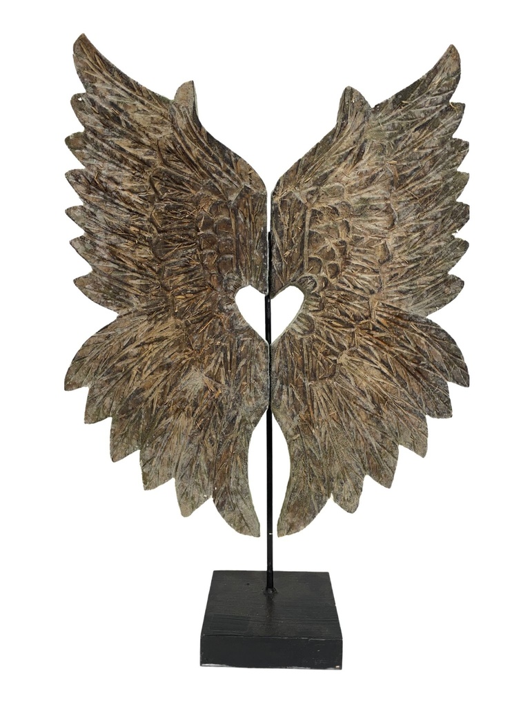 Ailes Sculptées sur Socle - 60 x 40 x 12 cm