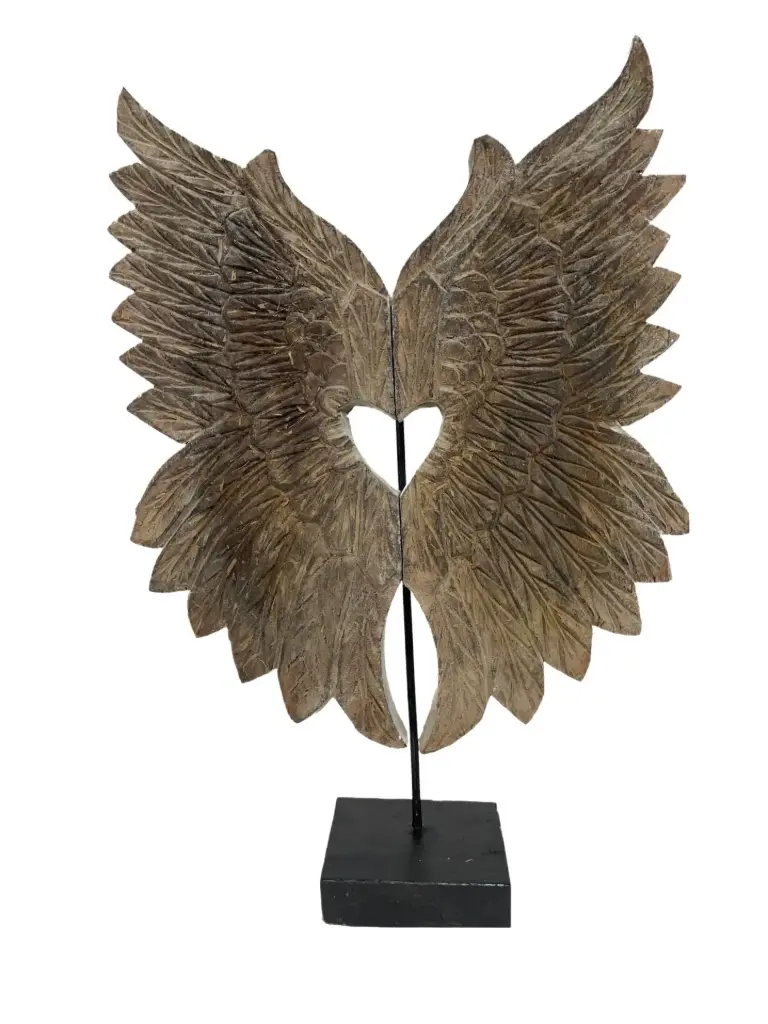 Ailes Sculptées sur Socle - 60 x 40 x 12 cm