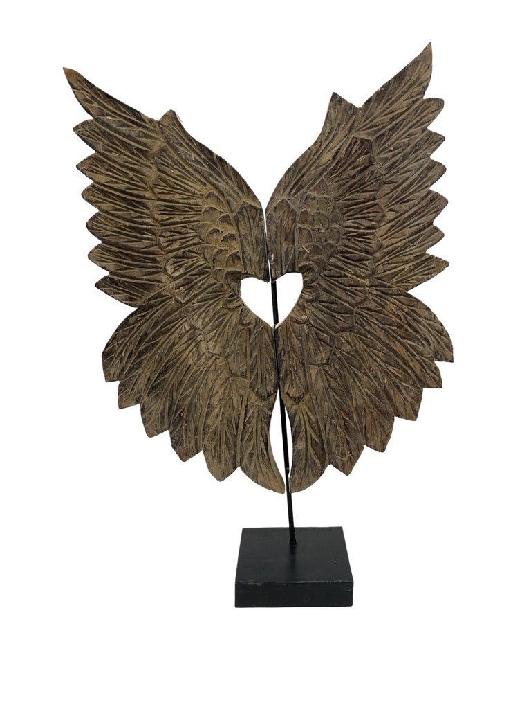 Sculpture Ailes sur Socle - 61 x 12 x 14 cm