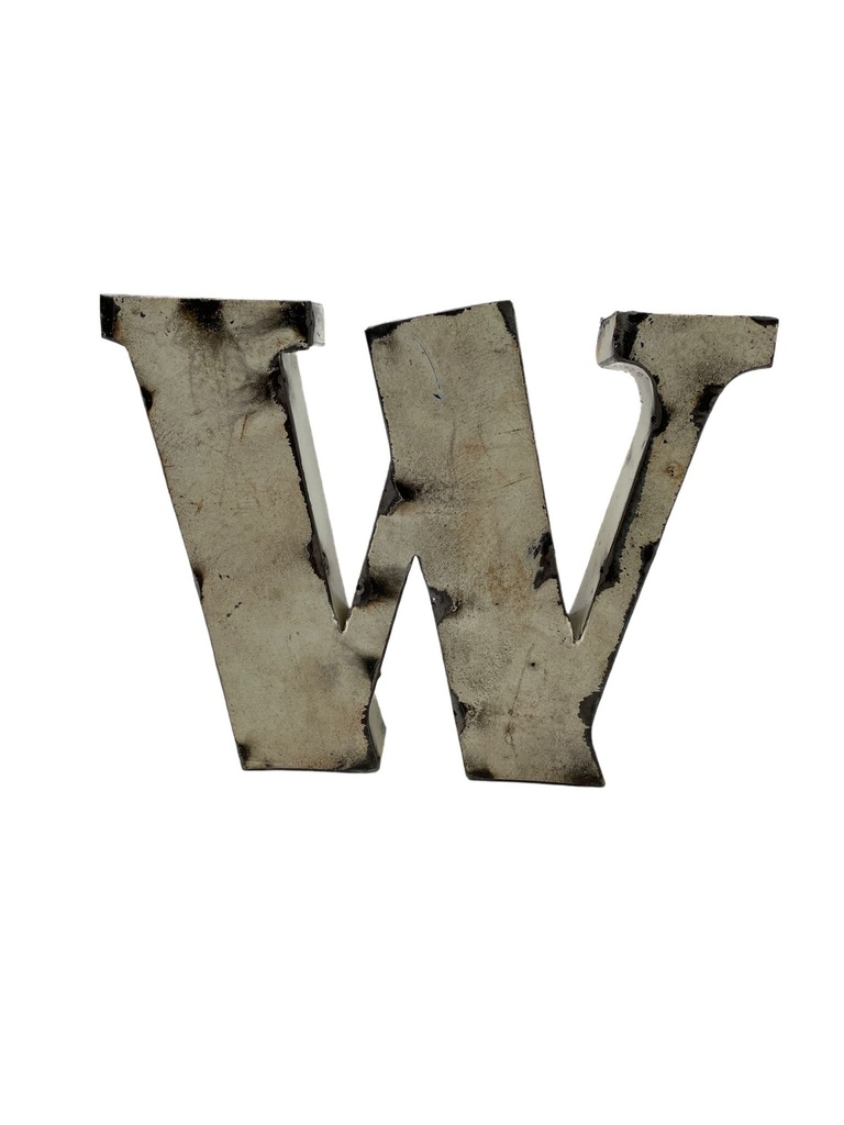 Lettre en Métal - 'W' - Petite - 15 cm