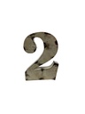 Lettre en Métal - '2' - Petite - 15 cm