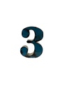 Lettre en Métal - '3' - Petite - 15 cm