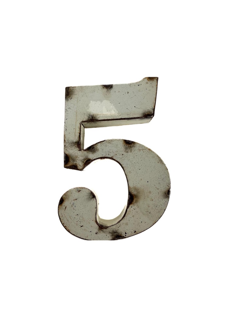 Lettre en Métal - '5' - Petite - 15 cm