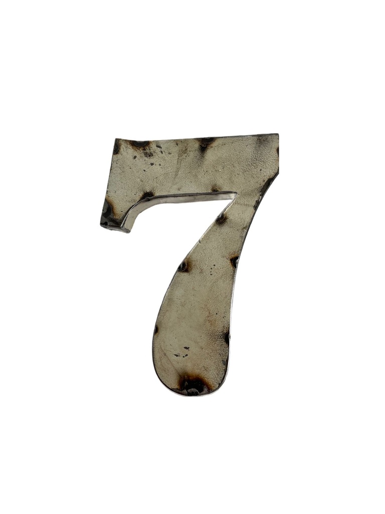 Lettre en Métal - '7' - Petite - 15 cm