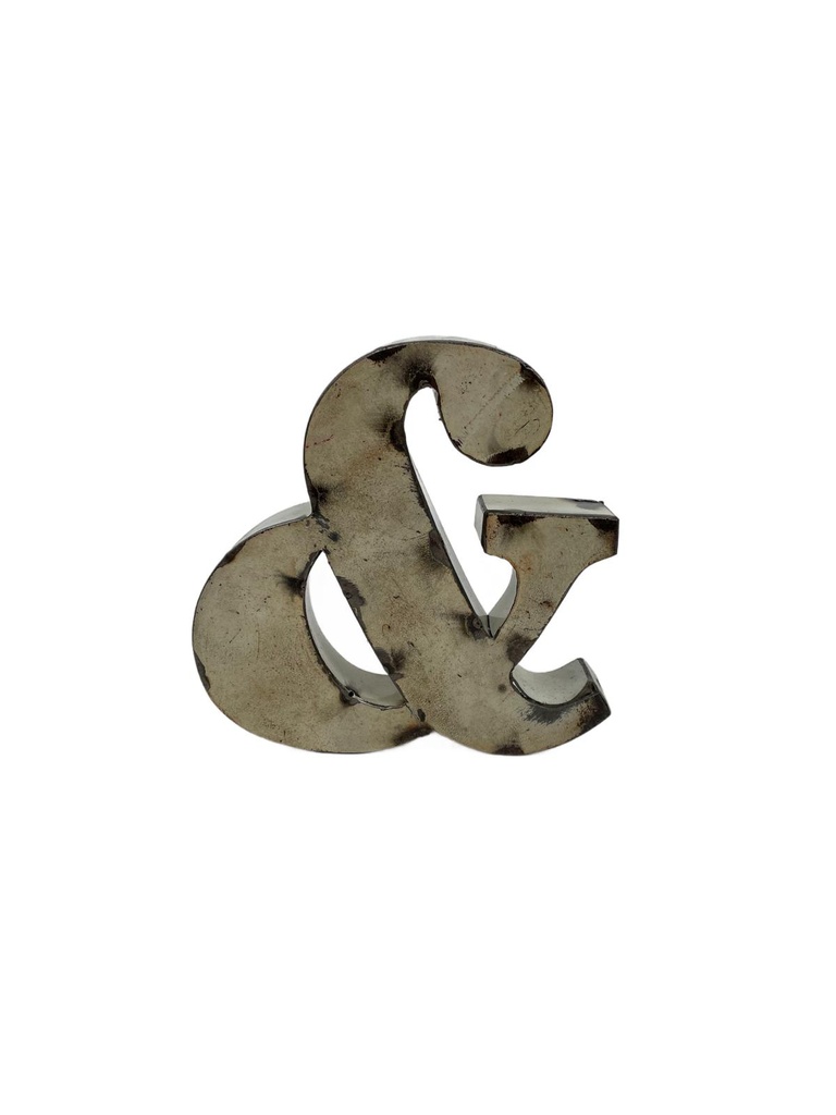 Lettre en Métal - '&' - Petite - 15 cm