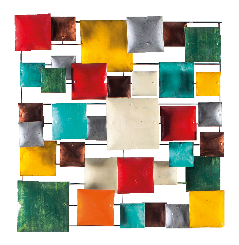 Décoration Murale 'Pimp Carré' - Mix Couleur - 50 x 50 x 5 cm