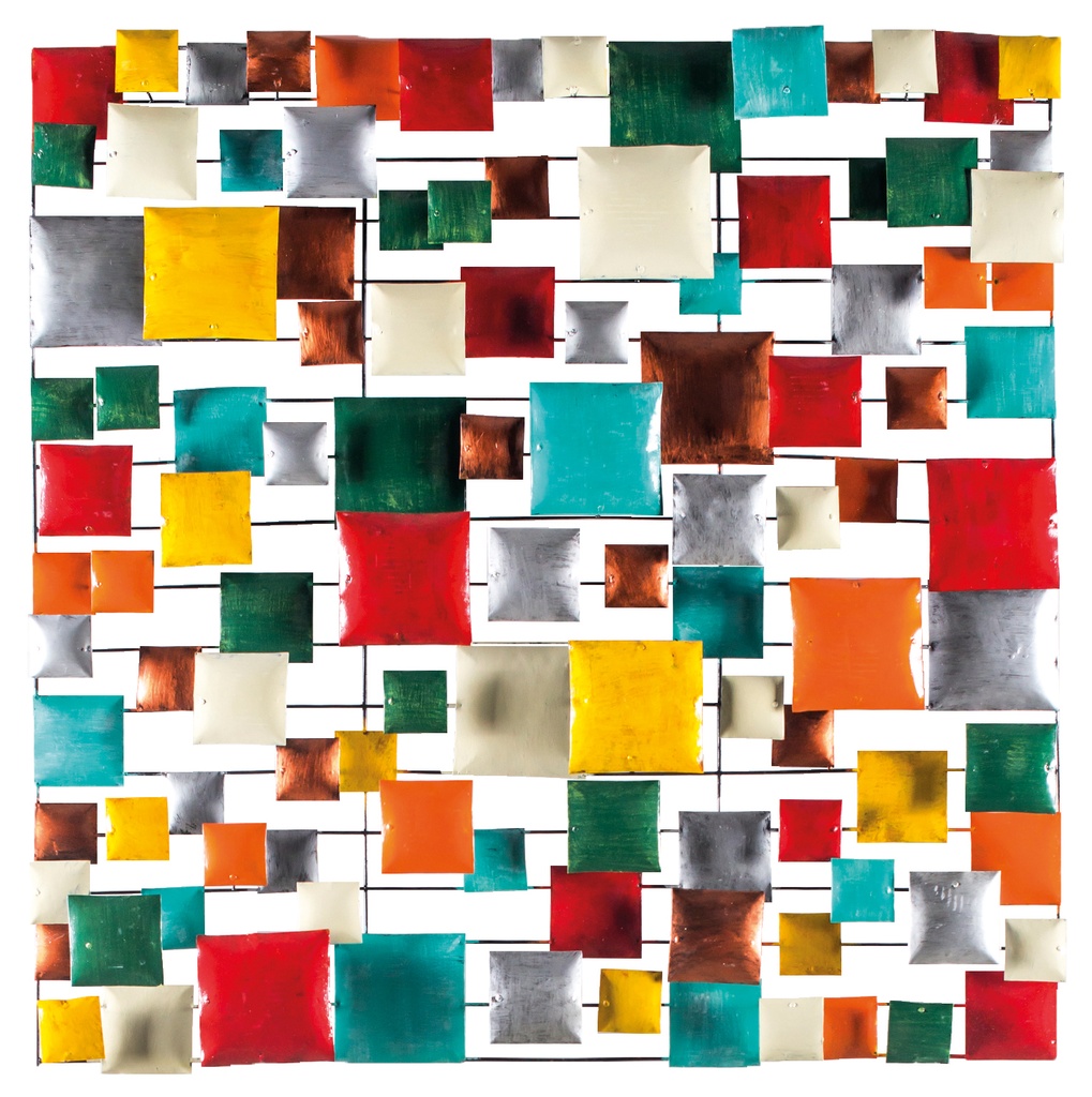 Décoration Murale 'Pimp Carré' - Mix Couleur - 100 x 100 x 5 cm