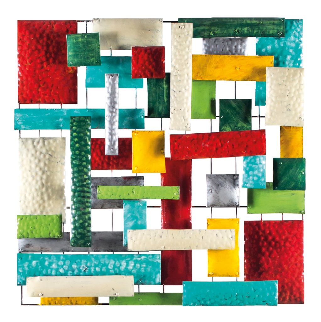 Décoration Murale 'Pimp Carré Rectangle' - Mix Couleur - 50 x 50 x 5 cm