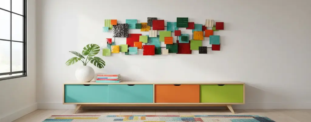 Décoration Murale 'Pimp Industrie Modulable' - Mix Couleur - 125 x 45 x 7 cm