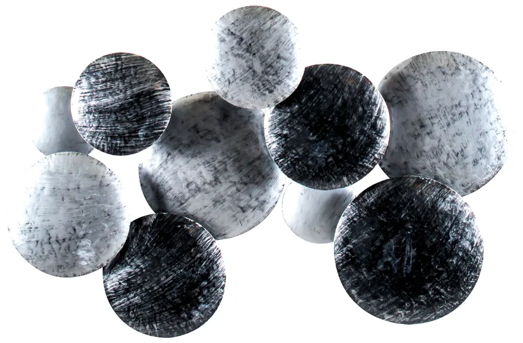 Décoration Murale 'Pimp Cercle' - Noir & Argent - 100 x 70 x 13 cm