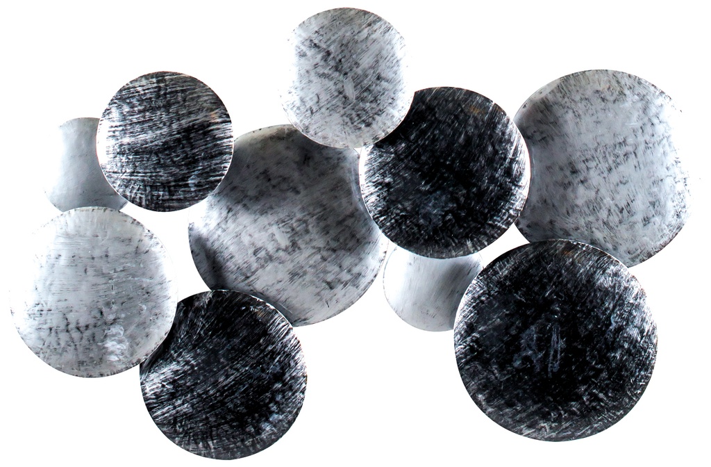 Décoration Murale 'Pimp Cercle' - Noir & Argent - 100 x 70 x 13 cm