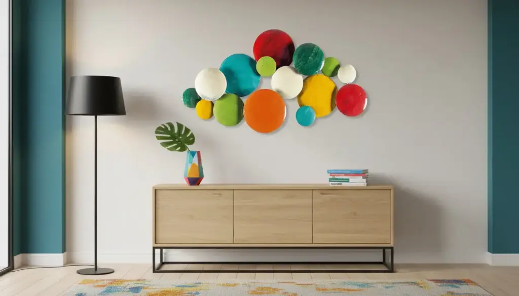 Décoration Murale 'Pimp Cercle' - Mix Couleur - 130 x 70 x 13 cm