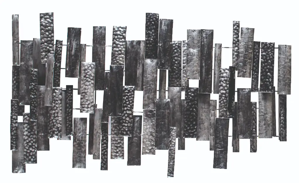 Décoration Murale 'Pimp Bambou' - Noir & Argent - 105 x 65 x 6 cm