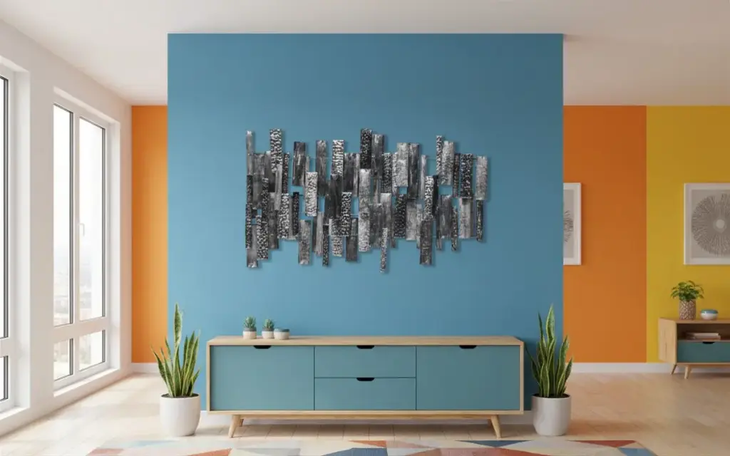 Décoration Murale 'Pimp Bambou' - Noir & Argent - 105 x 65 x 6 cm