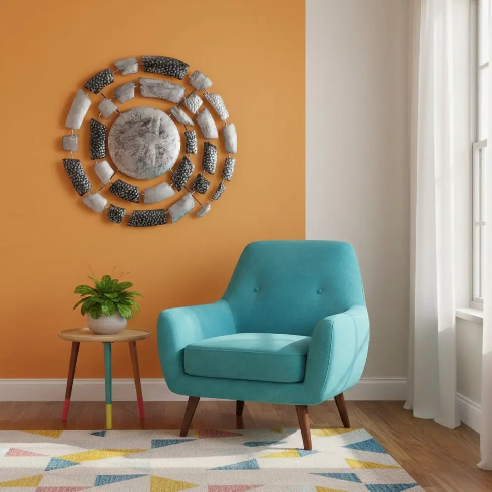 Décoration Murale 'Pimp Spirale' - Noir & Argent - 80 x 80 x 6 cm