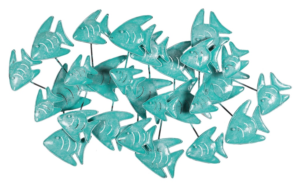 Décoration Murale 'Pimp Banc de Poisson' - Turquoise - 45 x 80 x 10 cm