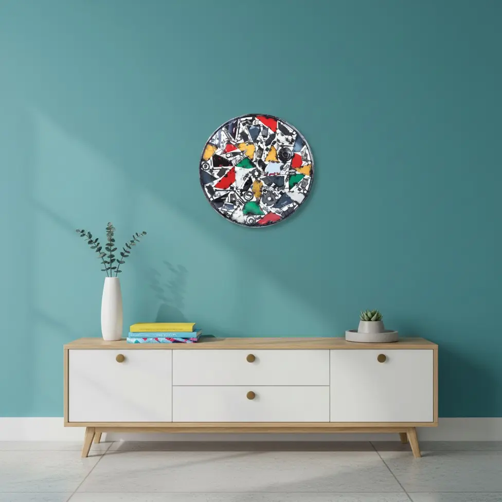 Décoration Murale 'Pimp Artcycle' Upcycling - Mix Couleur - 58 x 58 x 6 cm