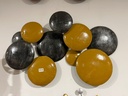 Décoration Murale Cercles Noire et Brune - 100 x 60 x 15 cm