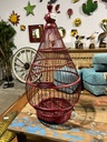 Cage à Oiseau Décorative Bordeaux - 56 x 30 x 30 cm