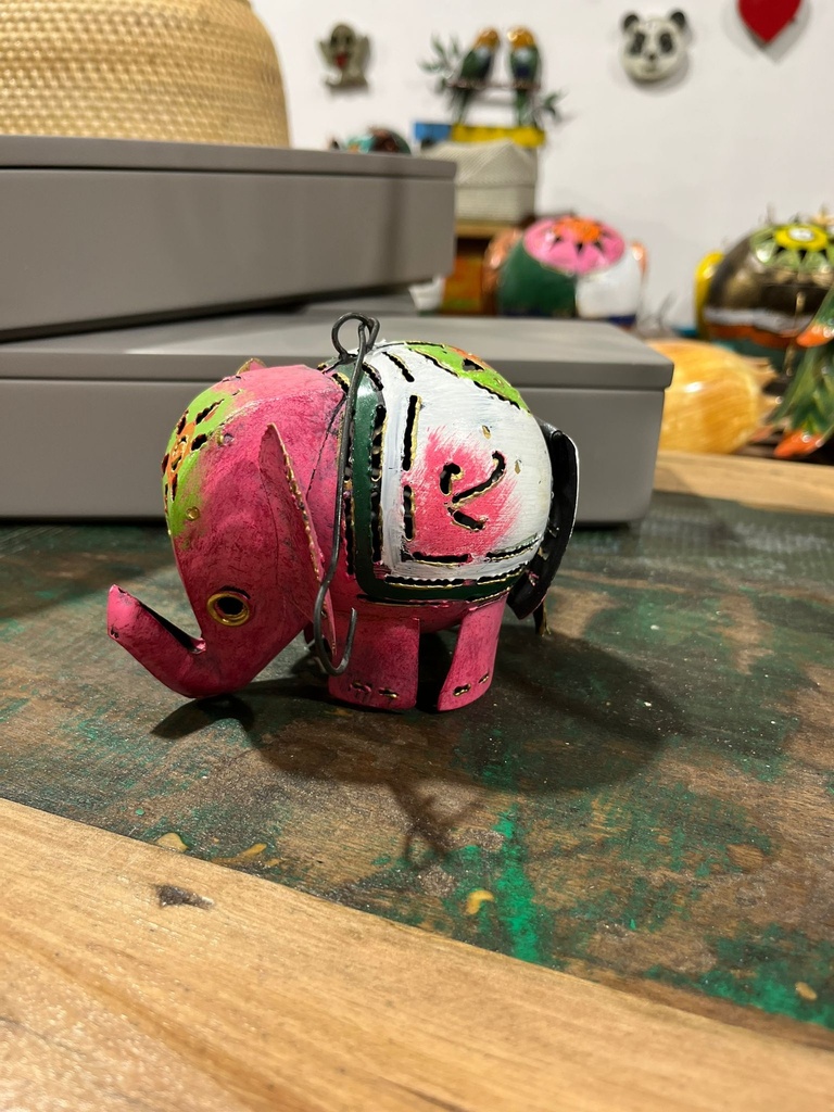 Petit Éléphant Rose - Photophore - 9 x 10 x 12 cm