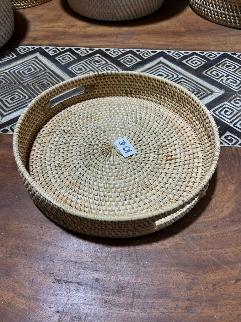 Plateau Vannerie avec Hanse - 7 x 31 x 31 cm