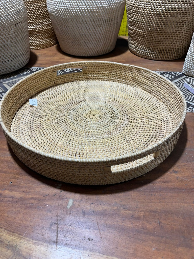 Plateau Vannerie avec Hanse - 8 x 50 x 50 cm