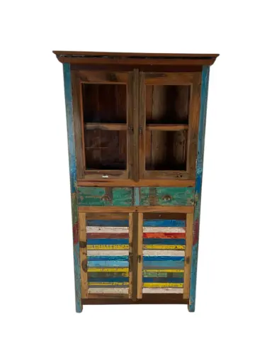 [2026-03-24-0065-A] Étagère vitrine - 4 portes, 2 tiroirs - 181 x 99 x 50 cm